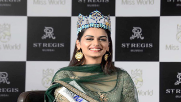 Manushi Chhillar snapped at a press meet
