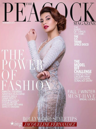 Jacqueline Fernandez On The Cover Of Peacock, Nov 2017