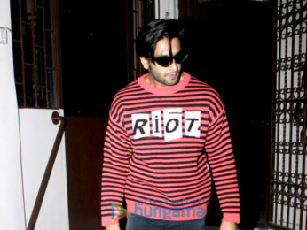 Ranveer Singh snapped outside a dubbing studio