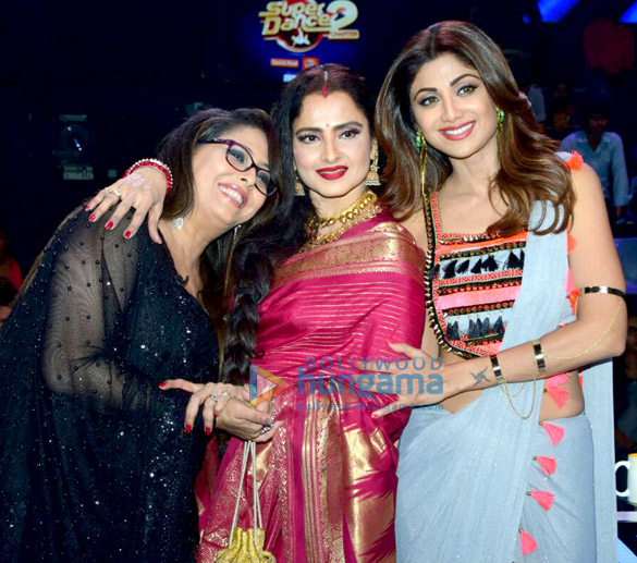 rekha snapped on the sets of super dancer 2 3