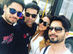 SELFIE ALERT: Karan Johar, Shahid Kapoor, Sidharth Malhotra and Neha Dhupia are a ‘sunglass’ gang