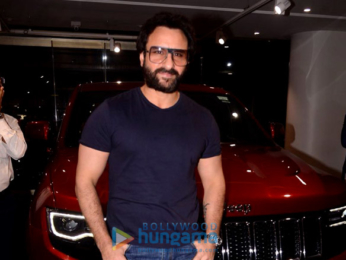 Saif Ali Khan arrives in his new jeep