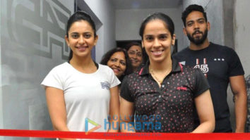 Saina Nehwal graces the launch of Rakul Preet’s fitness studio F45 in Hyderabad