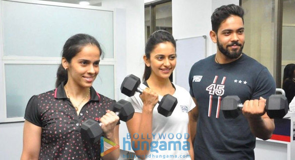 saina nehwal graces the launch of rakul preets fitness studio f45 in hyderabad 3