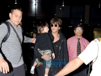 Shah Rukh Khan & AbRam snapped arriving from London