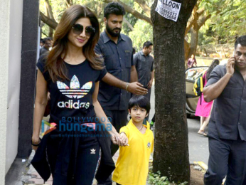Shilpa Shetty snapped with her son Viaan in Juhu