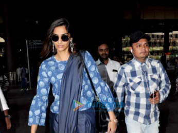 Sonam Kapoor, Anand Ahuja and Govinda snapped at the airport