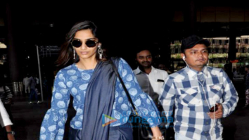 Sonam Kapoor, Anand Ahuja and Govinda snapped at the airport