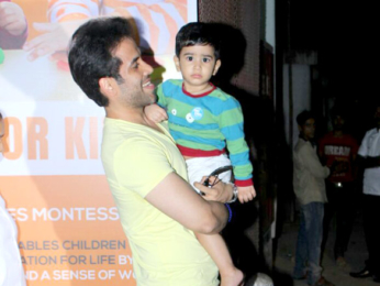 Tusshar Kapoor snapped with his son Laksshya outside the gym
