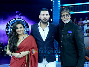Vidya Balan and Yuvraj Singh on the sets of 'Kaun Banega Crorepati 9'