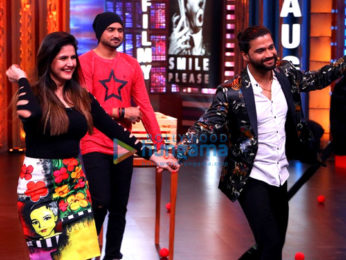 Zareen Khan snapped on the sets of Entertainment Ki Raat