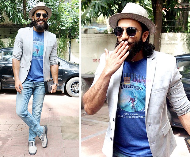 ranveersingh in Asa Kazingmei Leather jacket. Styled by