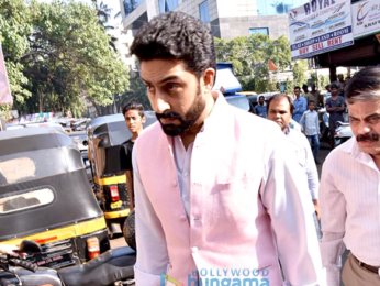 Abhishek Bachchan attends Neeraj Vora's funeral
