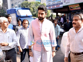 Abhishek Bachchan attends Neeraj Vora's funeral