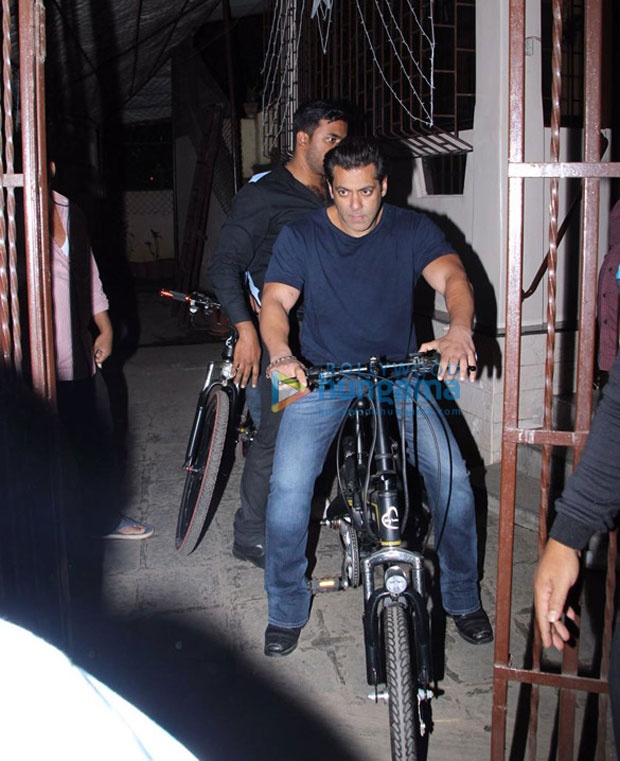 Check out Salman Khan takes a night ride on his Being Human cycle