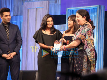 Karan Johar interacts with Ekta Kapoor and Smirit Irani for 'NDTV - We The People'