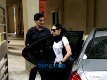 Kareena Kapoor Khan and Karisma Kapoor snapped at Manish Malhotra’s relative's residence