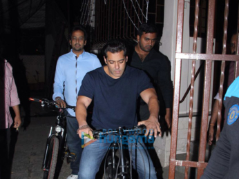 Salman Khan spotted on his Being Human cycle