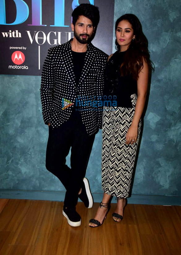 shahid kapoor neha dhupia and mira rajput on the sets of vogue bffs 1