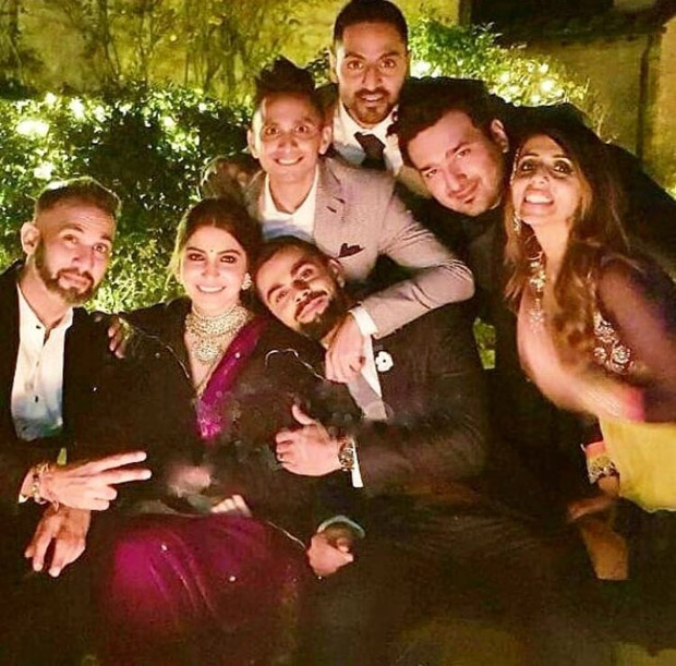 WATCH Virat Kohli gives a sweet kiss to Anushka Sharma after their engagement ceremony (3)