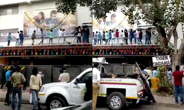 Watch Salman Khan’s fans go crazy at Chandan; garland poster of Tiger Zinda Hai and shower milk