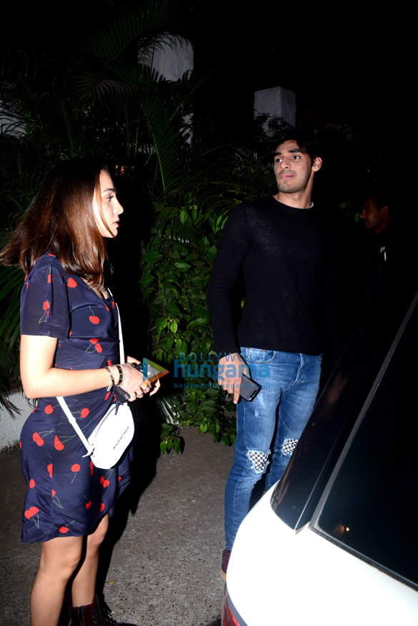Aahan Shetty snapped with his girlfriend at Olive