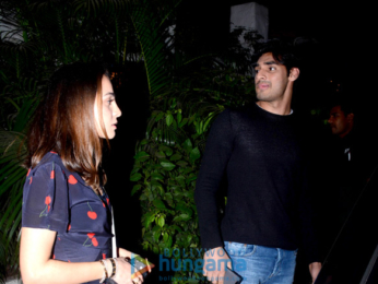 Ahan Shetty snapped with his girlfriend at Olive