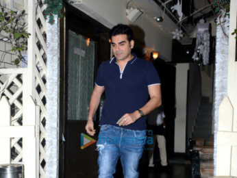 Arbaaz Khan snapped with friends at Smoke House Bandra