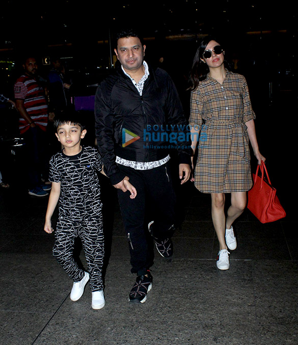 Bhushan Kumar snapped with his family at the airport