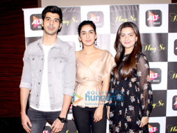 Cast of the web series Haq Se snapped during media interactions