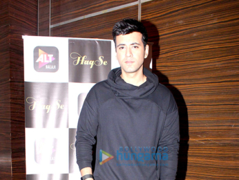 Cast of the web series Haq Se snapped during media interactions