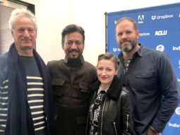 Irrfan Khan strikes a pose with his Puzzle co-star Kelly MacDonald and director Marc Turtletaub