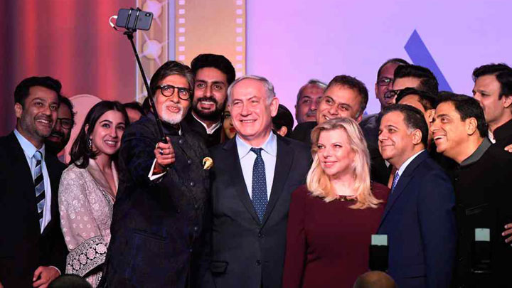 Israeli PM Benjamin Netanyahu With Amitabh Bachchan & Other Top Celebs At Shalom Bollywood Event