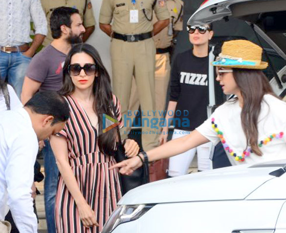 Kareena Kapoor Khan, Saif Ali Khan and Karisma Kapoor snapped returning from Goa