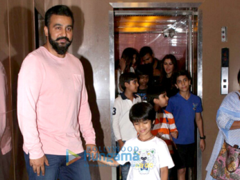 Raj Kundra and Shilpa Shetty snapped with her mother at PVR Juhu