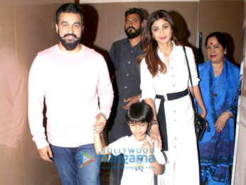 Raj Kundra and Shilpa Shetty snapped with her mother at PVR Juhu