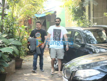 Riteish Deshmukh and Aditya Roy Kapur attend a meeting in Bandra