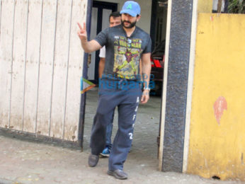 Saif Ali Khan spotted after a dubbing session in Bandra
