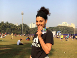 Saiyami Kher spotted at the Mumbai Marathon 2018!