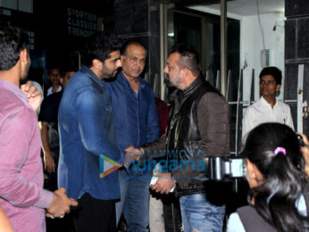 Sanjay Dutt, Arjun Kapoor and Sara Ali Khan spotted at Ashutosh Gowariker's office