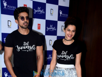 Saqib Saleem & Taapsee Pannu at the trailer launch of 'Dil Juunglee'