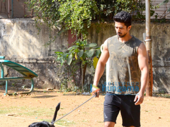 Saqib Saleem spotted in Bandra with his dog