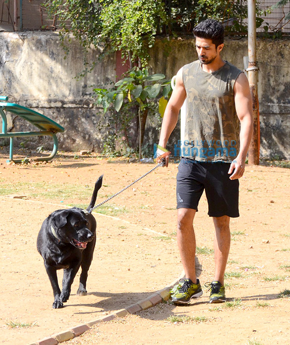 Saqib Saleem spotted in Bandra with his dog Saqib Saleem spotted in Bandra with his dog