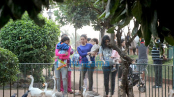Shahid Kapoor’s wife Mira Rajput snapped with their daughter Misha at Joggers park in Bandra