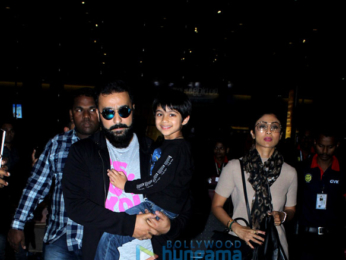 Shilpa Shetty and family snapped at the airport