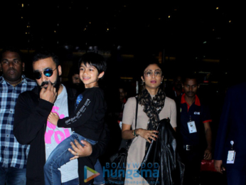 Shilpa Shetty and family snapped at the airport