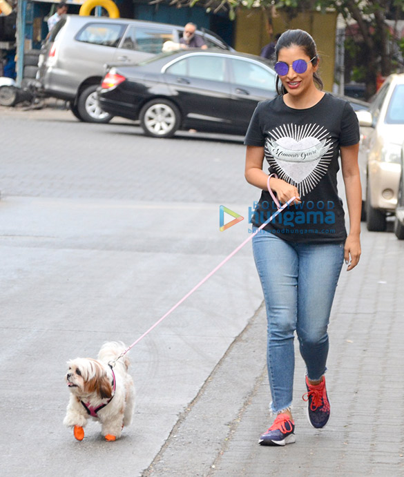 sophie choudry snapped with her dog 2