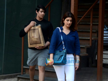 Twinkle Khanna snapped along with son Aarav in Juhu