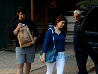 Twinkle Khanna snapped along with son Aarav in Juhu