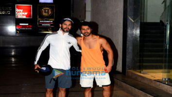 Varun Dhawan, Aayush Sharma and Dino Morea snapped at the gym